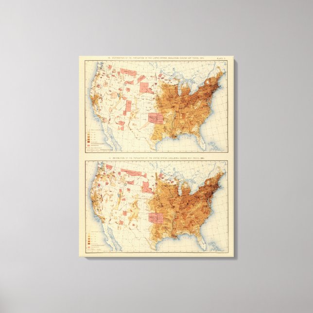 5 Population 1870, 1880 Canvastryck (Framsida)