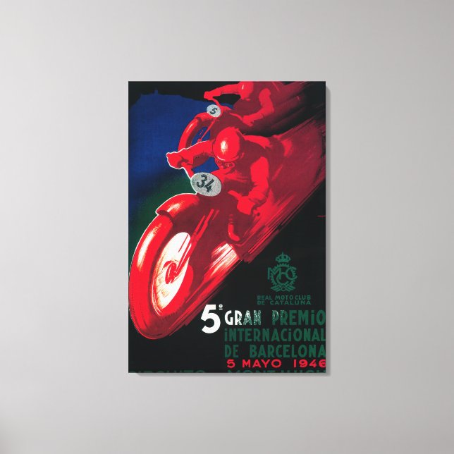 5 Poster av Gran Premio Internat l-motorcykel Canvastryck (Framsida)