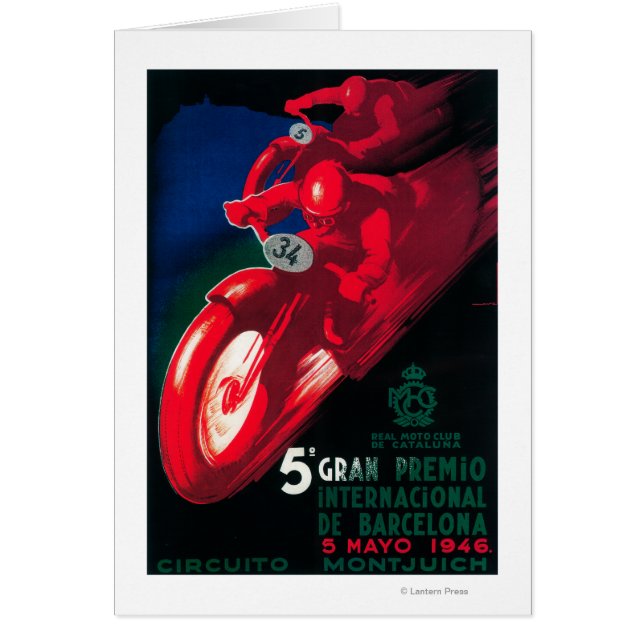 5 Poster av Gran Premio Internat l-motorcykel Hälsningskort (Framsidan)