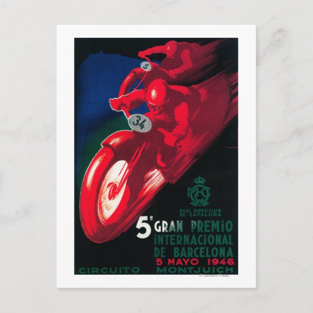 5 Poster av Gran Premio Internat l-motorcykel Vykort (Framsida)