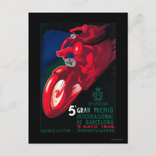 5 Poster av Gran Premio Internat l-motorcykel Vykort (Framsida)