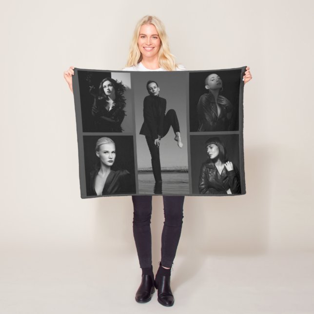 5 Redigerbart fotokollage Fleecefilt (På plats)