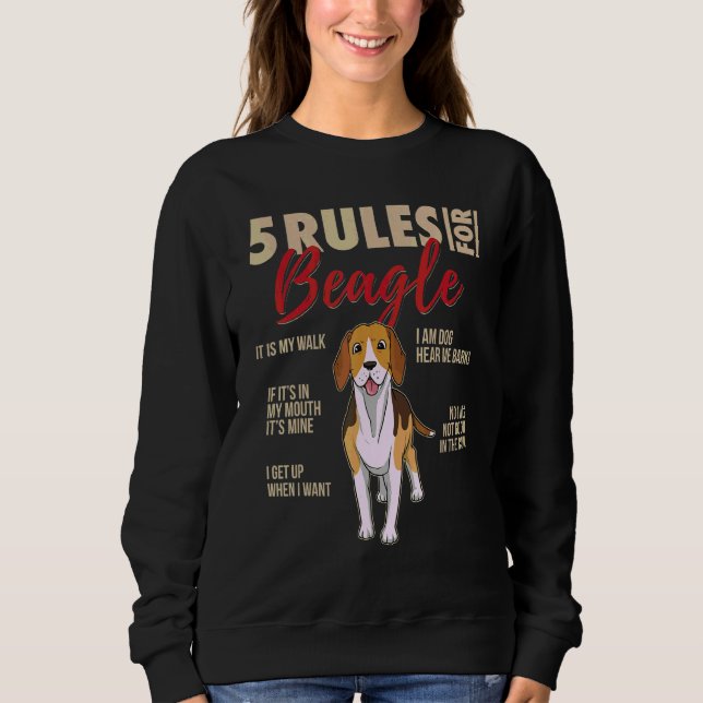5 Regler för Beagle Hund T Shirt (Framsida)