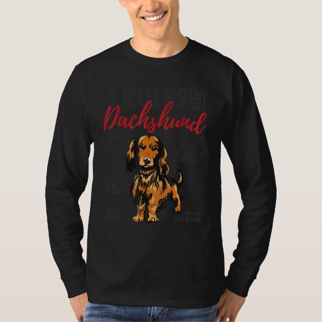 5 Regler för Dachshund T Shirt (Framsida)