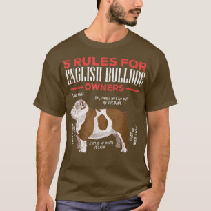 5 Regler för engelska Bulldog Owners T Shirt