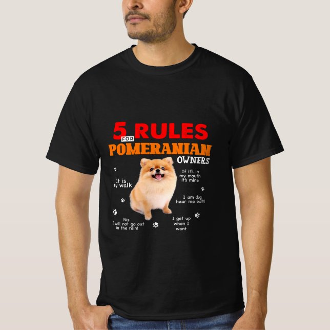 5 Regler för pomeranska ägare T Shirt (Framsida)