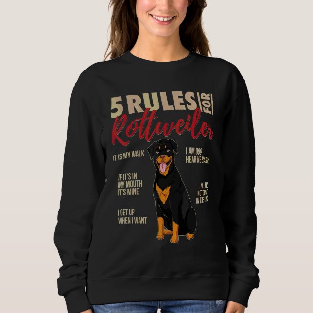 5 Regler för Rottweiler Hund T Shirt (Framsida)