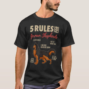 5 Regler för tyska shepherd Hundägare T Shirt