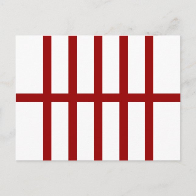 5 Röd Rand med Bisected Vykort (Framsida)