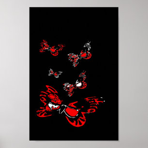 5 röda fjärilar poster