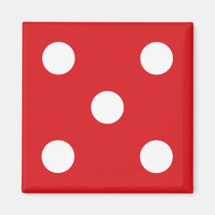 5 Röda Tärningar Magnet