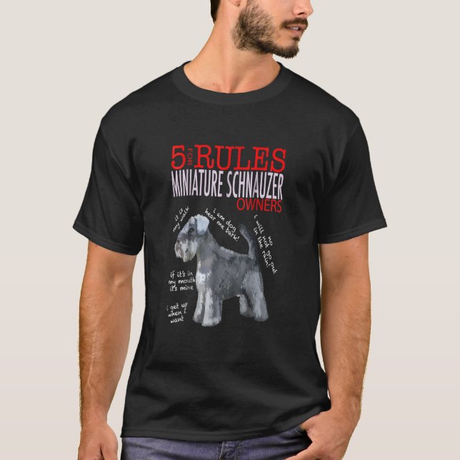 5 Rules for Miniature Schnauzer Owners tee (Framsida)