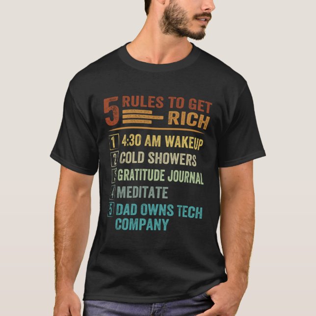 5 Rules to Get Rich   How To Get Rich  Golden Rule T Shirt (Framsida)