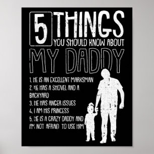 5 Sak bör du känna till min Pappa Fars dag Poster