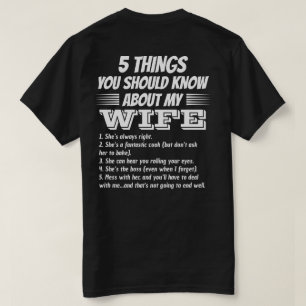 5 Sak du ska veta om min fru Anpassningsbar tillba T Shirt