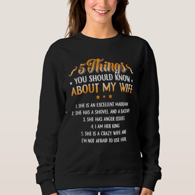 5 Sak du ska veta om min fru T Shirt (Framsida)