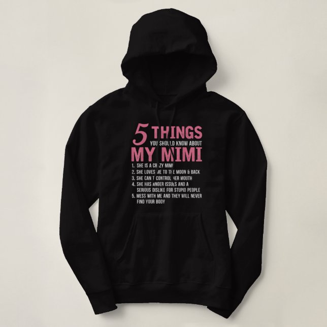 5 Sak du ska veta om min Mimi Funny Grand T Shirt (Design framsida)