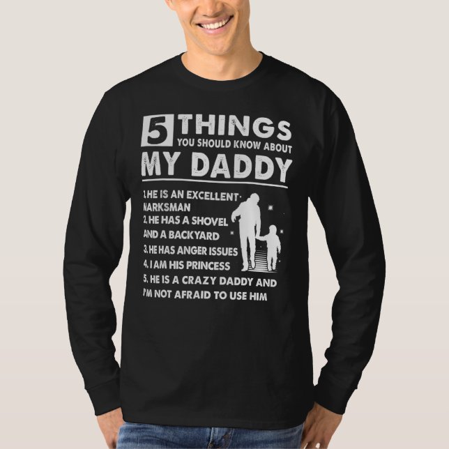 5 Sak du ska veta om Min pappa Far Da T Shirt (Framsida)