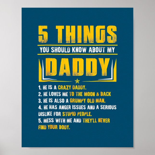 5 Sak du ska veta om Min pappa Far Poster (Framsidan)
