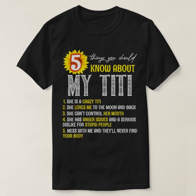 5 Sak du ska veta om min titer-solros T Shirt (Design framsida)
