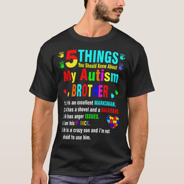 5 Sak om Autism Broder T Shirt (Framsida)