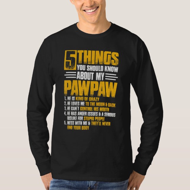 5 Sak Pawpaw Grandpa Fars dag jul T Shirt (Framsida)