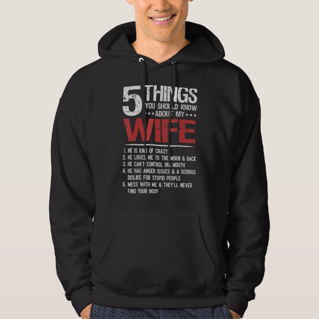 5 Sak ska du veta om min fru Pappor Hoodie (Framsida)