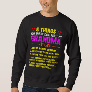 5 Sak ska du veta om min mormor Humor GR Lång Ärmad Tröja