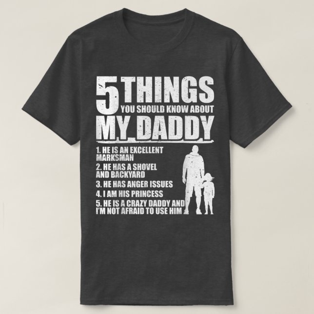 5 sak ska du veta om min pappa tshirt för f t shirt (Design framsida)