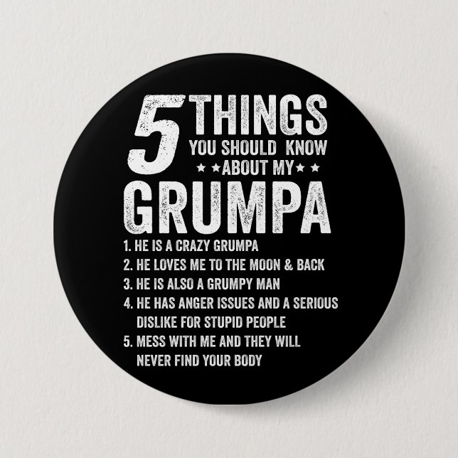 5 saker du bör veta om min Grumpa-gåva Knapp (Framsida)