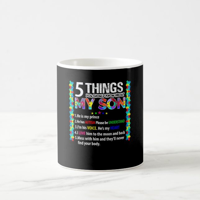 5 saker du bör veta om min son, autism medvetenhet kaffemugg (Center)