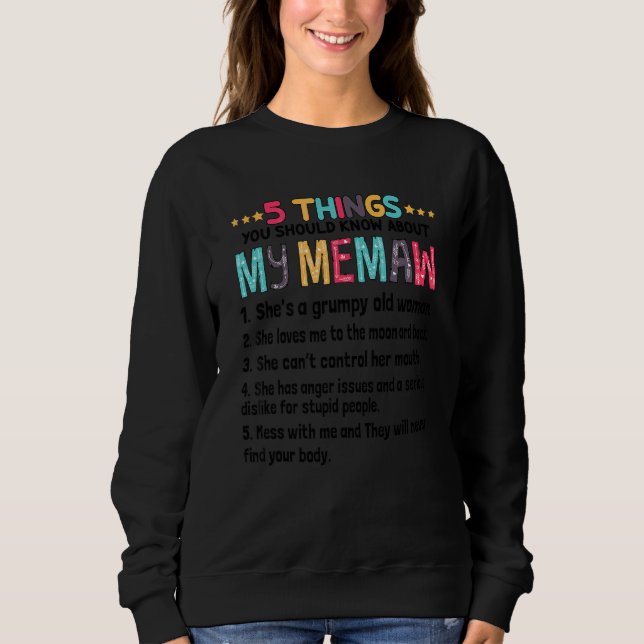 5 saker du bör veta om mitt Memaw-liv T Shirt (Framsida)