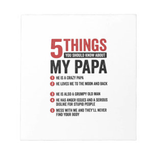 5 saker om min pappa rolig vintage tröja design_ anteckningsblock