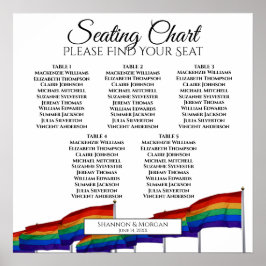 5 Sätesdiagram över Bord Gay pride Flaggor Bröllop Poster