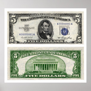 5-sedel, Silver-certifikat, serie 1953 Poster