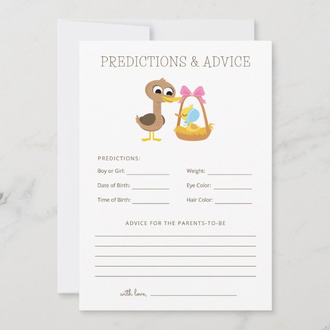 5 små ankor | Förutsägelser & Råd Bebisens dag Inbjudningar (Framsida)