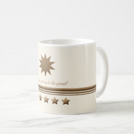 5 Star Brushed Guld & Cream Mugg