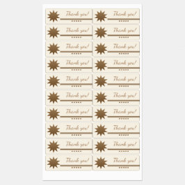 5 Star Gold Text Cream Tack för vattentäta etikett
