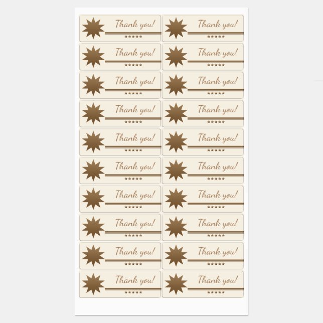 5 Star Gold Text Cream Tack för vattentäta etikett (Ark)