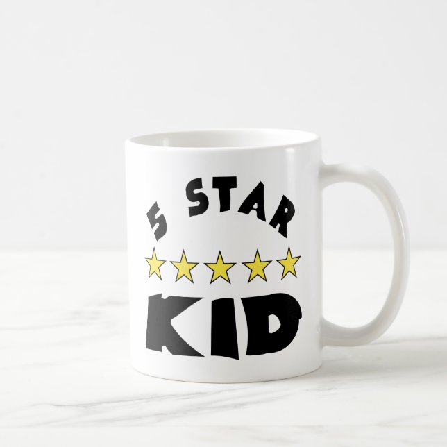 5 Star Kid Svarta Bokstäver Kaffemugg (Höger)