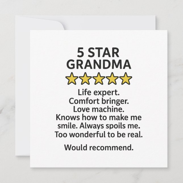5 Star Mormor Kort (Framsida)