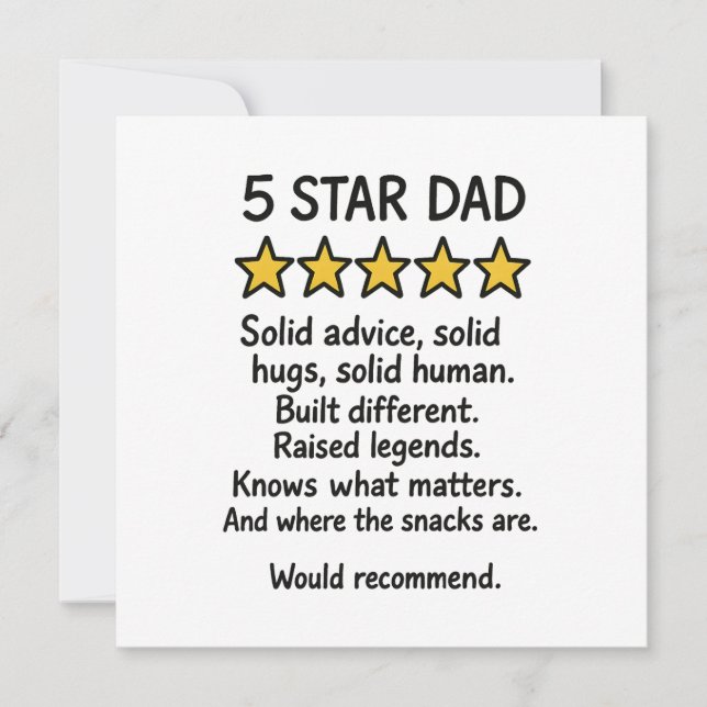 5 Star Pappa  Kort (Framsida)