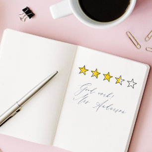 5 Star Rating Review Bok Lacher Self-Inking Sta Självfärgande Stämpel