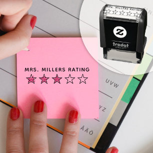 5 Star Rating Review Bok Lacher Självfärgande Stämpel
