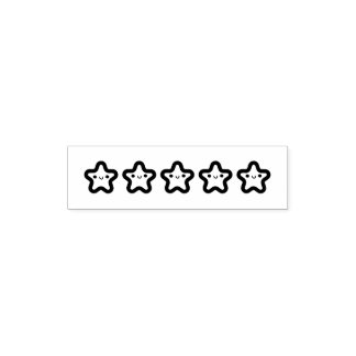 5 Star Smiling Stars Rating Självfärgande Stämpel