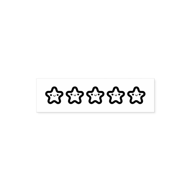 5 Star Smiling Stars Rating Självfärgande Stämpel (Design)