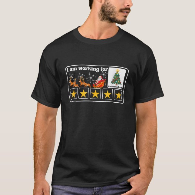 5 Stars Julafton Träd T Shirt (Framsida)