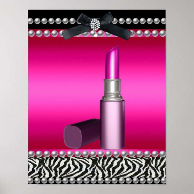 5 Stephanie Banner Shock rosa Zebra Leopard Poster (Framsidan)