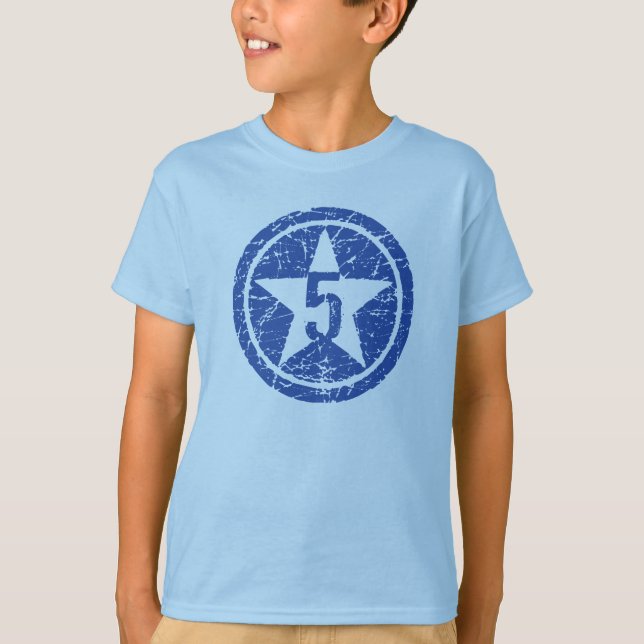 5 STJÄRNA knäckt FÖDELSEDAGutslagsplats T-shirt (Framsida)