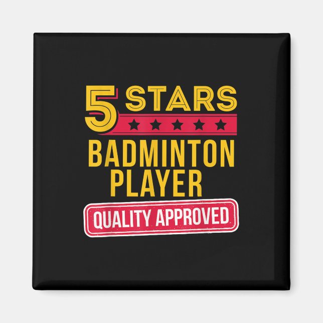 5-stjärnig badmintonspelare - Rollig racket-sport  Magnet (Framsidan)